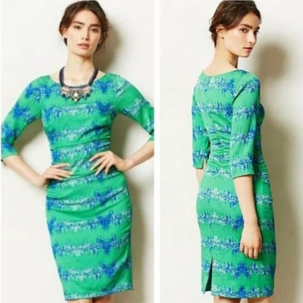Chic green silk Tracy Reese dress from Anthropologie. 00P size, NWT.